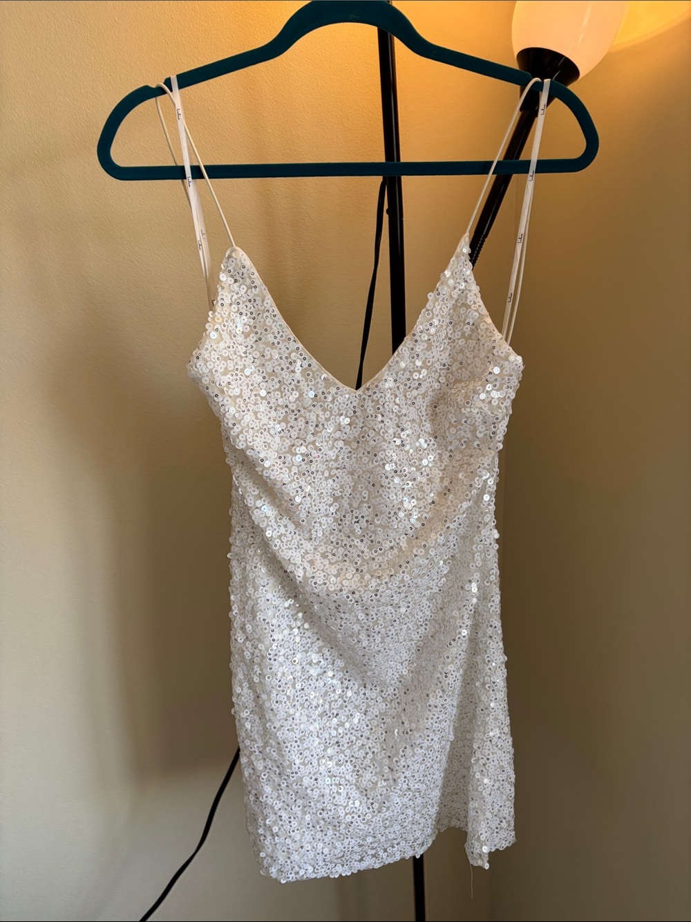 Lulu's White Sequin Mini Dress